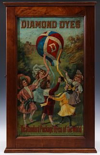 A DIAMOND DYE ADVERTISING STORE CABINET WITH 'BALLOON'