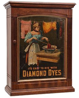 AN ORIGINAL DIAMOND DYES ADVERTISING MERCHANT'S CABINET