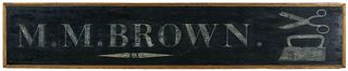 A LARGE 19TH CENTURY TRADE SIGN FOR M.M. BROWN TAILOR