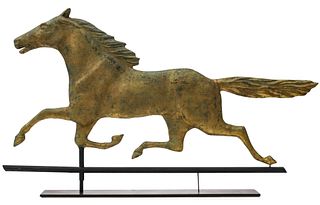 A 19TH C. WEATHER VANE FIGURE OF THE TROTTER SMUGGLER