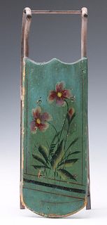 A 19TH C. DOLL SIZE PAINTED VICTORIAN CUTTER SLED
