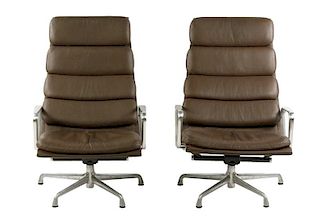 Pair of Eames Soft Pad Group Lounge Chairs