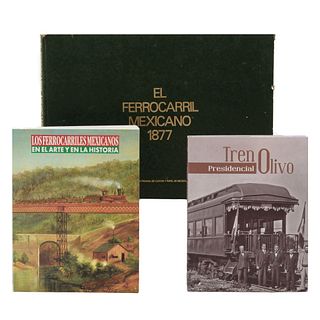 LOTE DE LIBROS HISTORIA DEL FERROCARRIL MEXICANO. a) Los Ferrocarriles Mexicanos en el Arte y la Historia. Piezas: 3.