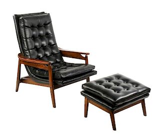 Milo Baughman Scoop Lounge Chair & Ottoman