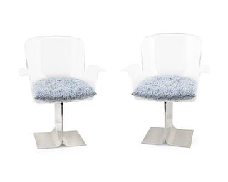 Six Acrylic and Aluminum Armchairs
Height 33 x width 25 inches.