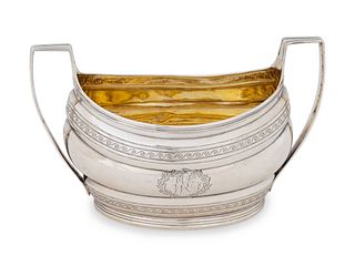 A George III Silver Open Sugar
Height 4 1/4 x width 7 x depth 4 inches.