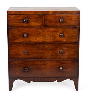 A George IV Mahogany Chest of Drawers
Height 41 x width 35 1/2 x depth 17 inches.