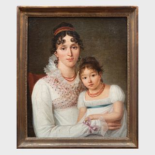 French School: Portrait of a Woman and Child