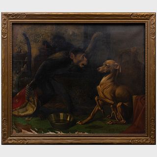 James H. Beard (1812-1893): Monkey Intimidating a Greyhound