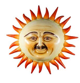 Large Bustamonte Smiling Sun Wall Sculpture