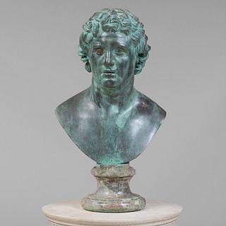 Italian Patinated Metal Bust of a Hellenistic Prince, Naples