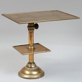 Modern Two-Tier Brass Telephone Table
