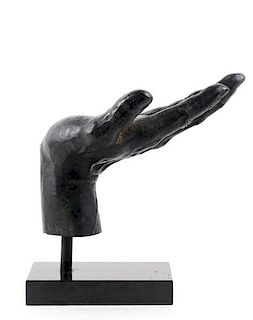 American School MCM Iron Sculpture, "Open Hand"