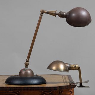 Two Brass Desk Lamps