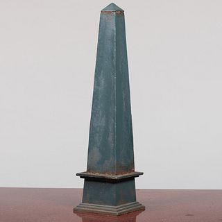 Green Painted Wrought Iron Obelisk