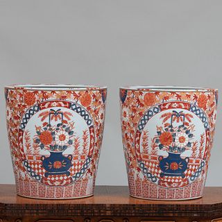 Pair of Japanese Imari Porcelain JardiniÃ¨res