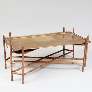 Brass Tray Top and Bamboo Low Table