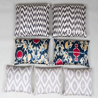 Group of Twelve Geometric Pattern Pillows