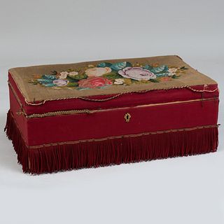 Victorian Needlework Upholstered Ottoman