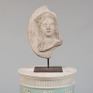 Modern Composition Fragmentary Plaque of a Female, After the Antique