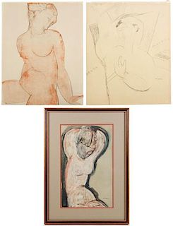 3 Maeght Lithographs, After Amedeo Modigliani