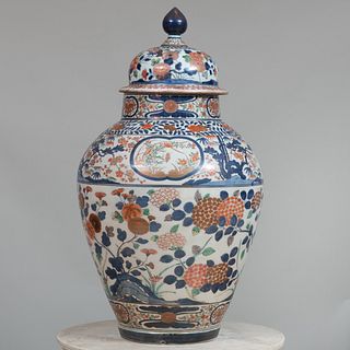 Japanese Imari Porcelain Vase and a Cover