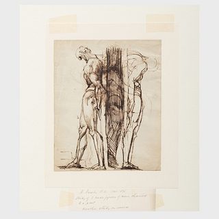 Johan Heinrich FÃ¼ssli (1741-1825): Study of Two Male Nudes; and Study of a Greek Athlete