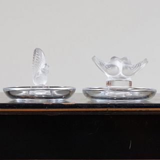 Two Lalique Glass Ring Holders