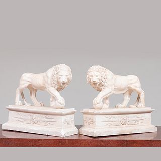 Pair of Grand Tour Plaster Models of the Medici Lions