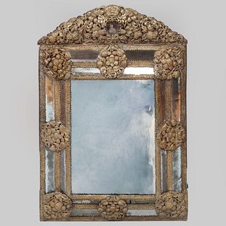 Flemish Baroque Brass RepoussÃ© Mirror