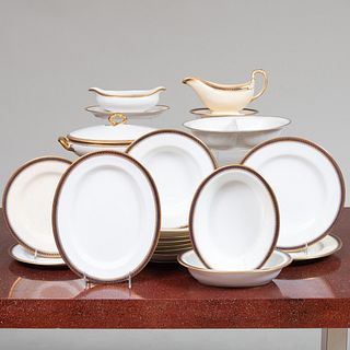 Copeland Spode Porcelain Part Service and Three Limoges Serving Pieces