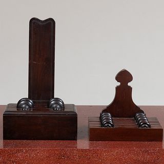 Edwardian Mahogany Plate Stand and a Contemporary Mahogany Plate Stand