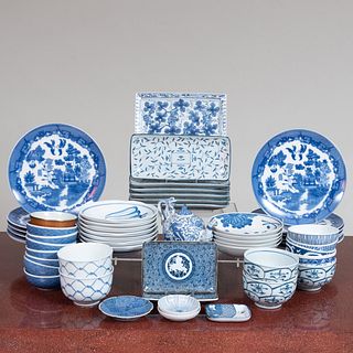 Group of Asian Blue and White Porcelain Tablewares