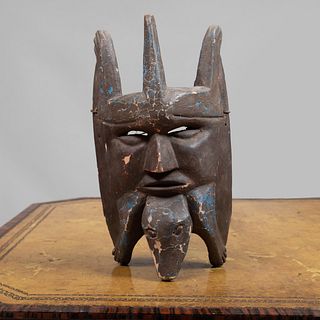 Oceanic Painted Wood Mask