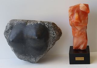 2 Midcentury Stone Sculptures.