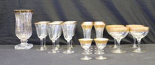 Attributed To Moser Assorted Gilt Trimmed