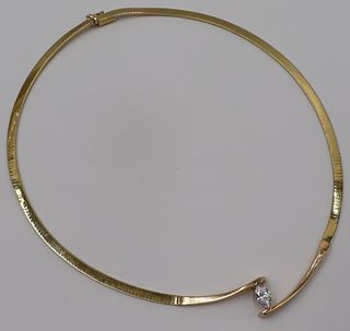 JEWELRY. 14kt Gold and FAUX Diamond Necklace.