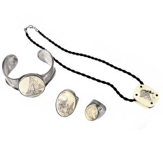 Sterling and Scrimshaw Jewelry