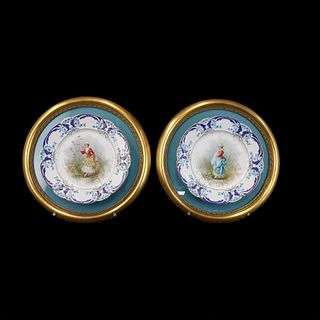 Pair of Sevres Porcelain Cabinet Plates