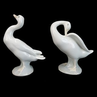 Two (2) Lladro Porcelain Duck Figurines
