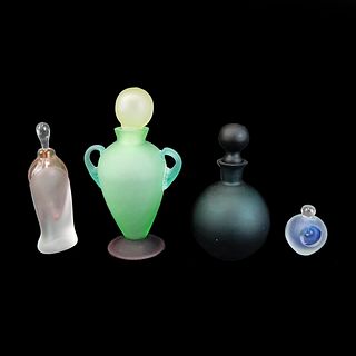 Four (4) Modern Art Glass Perfume Bottles