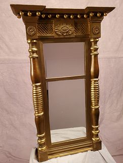 19th c. two-tone oil and water giltwood pier mirror