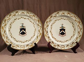 A Pair of Chinese export porcelain plates, c. 1795