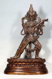 Finely Carved Large Chenxiang Agarwood Vaja Bhairava