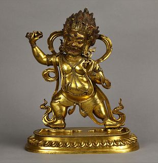Gilt Bronze Figure of Chanda Vajrapani