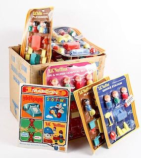 12 Sets of 1960s Lil' Nuffins Toys, Original Pack.