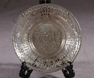 German 800 silver oval candy dish, c. 1891-1920