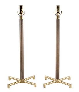 Pair of French Modern Table Lamps, Attr. to Adnet