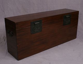Chinese long camphor wood chest, c. 19th century
