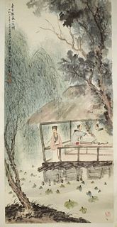 Chinese Scroll Painting of Scholars, Fu Baoshi